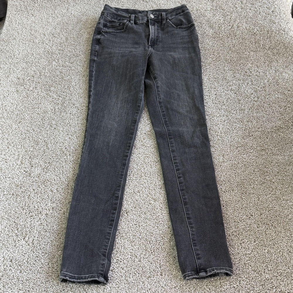 Express Skinny Jeans Womens Small Long Charcoal Wash High Rise Stretch Denim